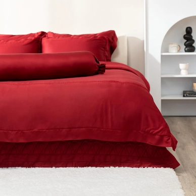 Bộ Chăn ga cưới lụa tencel cao cấp Amando Soulmate 7 chi tiết màu Đỏ - Ảnh 7