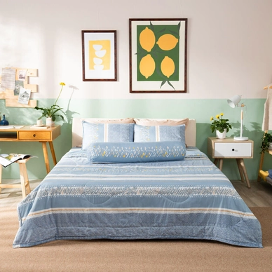 Bộ Ga chun microfiber Amando Ellie họa tiết 5 chi tiết M02 - Ảnh 5