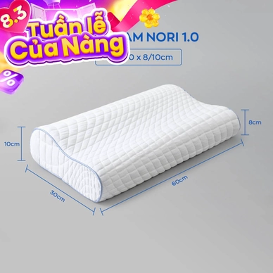 Gối foam Goodnight Nori 1.0 lượn sóng nâng đỡ cổ vai gáy - Ảnh 2