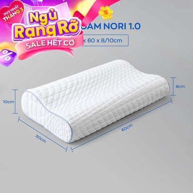 Gối foam Goodnight Nori 1.0 lượn sóng nâng đỡ cổ vai gáy - Ảnh 2