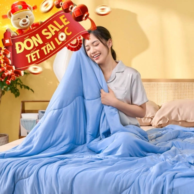 Chăn Amando Ice silk làm mát mỏng nhẹ (BST Ngủ Mát) - Ảnh 3