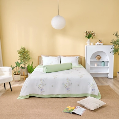 Bộ chăn ga phủ sợi gỗ thiên nhiên Amando Jamila 5 chi tiết LC007 - Ảnh 3