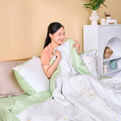 Bộ chăn ga phủ sợi gỗ thiên nhiên Amando Jamila 5 chi tiết LC007 - Ảnh 2