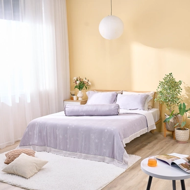 Bộ chăn ga chun sợi gỗ thiên nhiên Amando Jamila 5 chi tiết LC012 - Ảnh 4