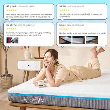 Nệm foam iComfy Coolax massage thoáng mát dày 15cm - Ảnh 16
