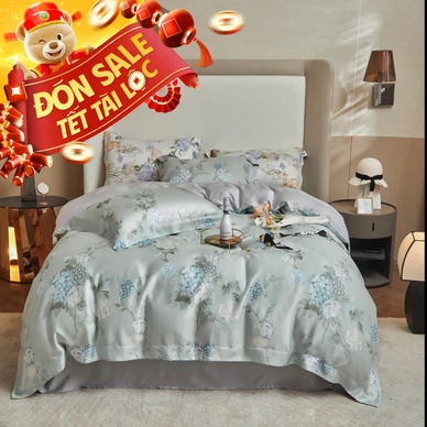 Bộ ga chun Lụa tencel cao cấp Amando Bliss 4 chi tiết mã TC008 - Ảnh 2