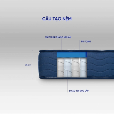 Nệm lò xo Dream Spring cách ly chuyển động dày 25cm (hàng xả) - Ảnh 5
