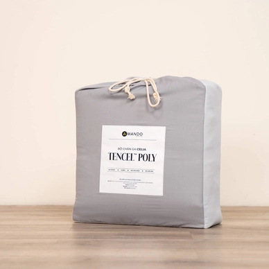 Bộ ga chun tencel Amando Celia 5 chi tiết màu trơn tinh tế - Ảnh 20