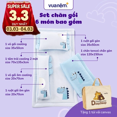 Bộ tấm trải trẻ em đi học Goodnight Deepsleep Khủng Long TC001 - Ảnh 2