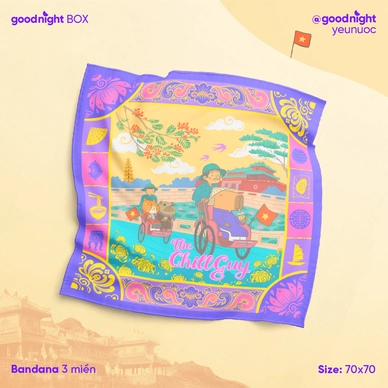 Khăn Goodnight Bandana lụa latin phiên bản linh vật - Ảnh 4