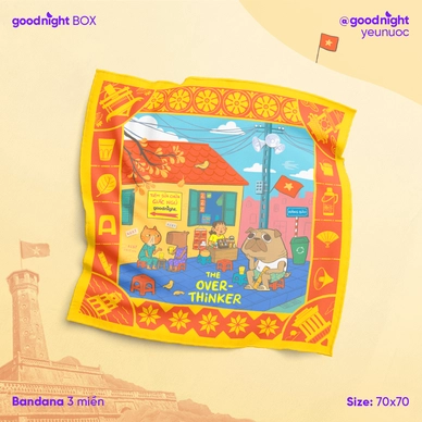 Khăn Goodnight Bandana lụa latin phiên bản linh vật - Ảnh 3