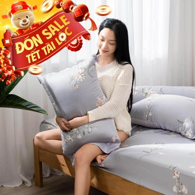 Bộ ga chun Lụa tencel cao cấp Amando Bliss 4 chi tiết mã TC005 - Thumbnail