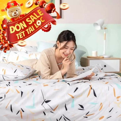 Bộ Ga chun microfiber Amando Ellie họa tiết 4 chi tiết M03 - Thumbnail