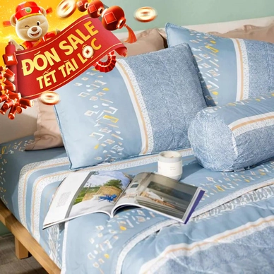 Bộ Ga chun microfiber Amando Ellie họa tiết 5 chi tiết M02 - Thumbnail