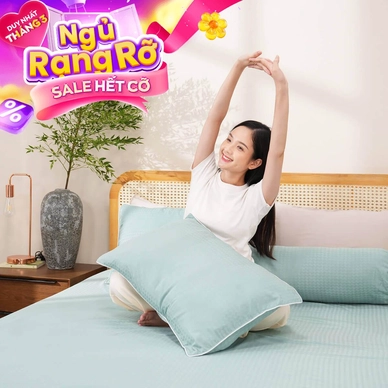 Bộ ga chun polyester gấm Amando Ellie đơn sắc 4 chi tiết Màu Xanh ngọc - Thumbnail