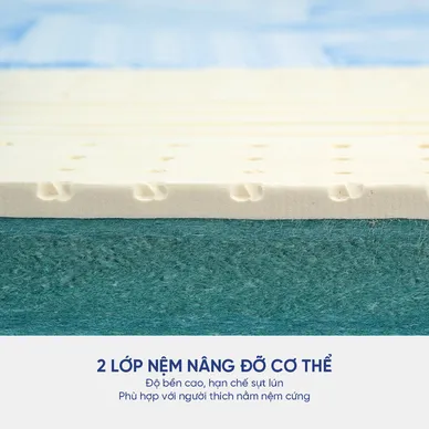 Nệm cao su bông ép đa tầng Kim Cương Titanium gấp 3 dày 5/9cm - Ảnh 6
