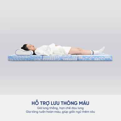 Nệm cao su bông ép đa tầng Kim Cương Titanium gấp 3 dày 5/9cm - Ảnh 7