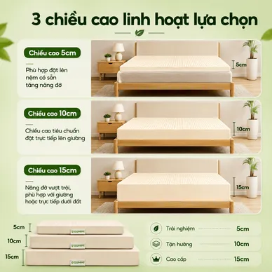 Nệm cao su thiên nhiên Gummi Classic thế hệ mới dày 5/10/15cm - Ảnh 11