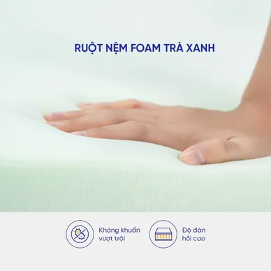 Nệm foam Goodnight Galaxy trà xanh kháng khuẩn dày 12cm - Ảnh 10