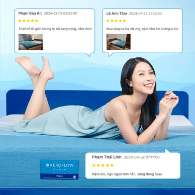 Nệm foam Nhật Bản Aeroflow Pride bảo vệ cột sống dày 22cm - Ảnh 12