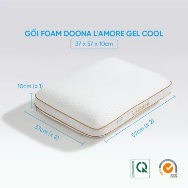 Gối memory foam Doona L'amore cool gel mát lạnh - Ảnh 2