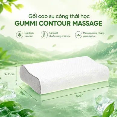 Gối cao su Gummi Contour giảm nhức mỏi, massage cổ vai gáy - Ảnh 2