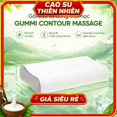 Gối cao su Gummi Contour giảm nhức mỏi, massage cổ vai gáy - Ảnh 2