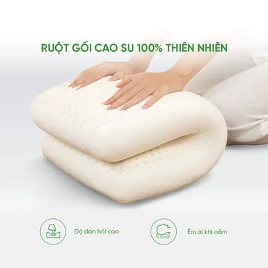 Gối cao su Gummi Standard 100% thiên nhiên thoáng khí - Ảnh 5