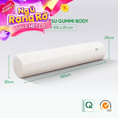 Gối ôm Cao su Gummi Body 100% thiên nhiên thoáng mát - Ảnh 2