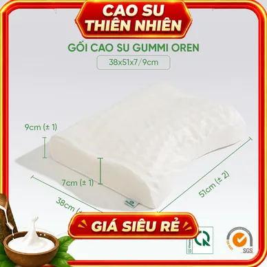Gối cao su Gummi Oren 100% thiên nhiên massage cổ vai gáy - Ảnh 2