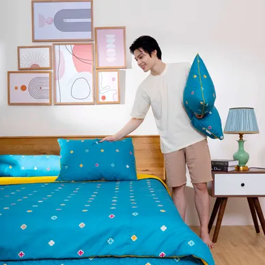 Bộ chăn ga phủ cotton Amando Dream 5 chi tiết - Ảnh 26