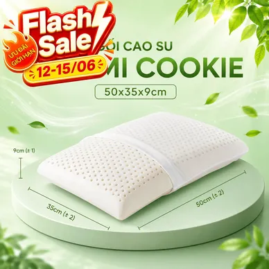 Gối cao su Gummi Cookie 100% thiên nhiên nâng đỡ, giảm căng cơ - Ảnh 2