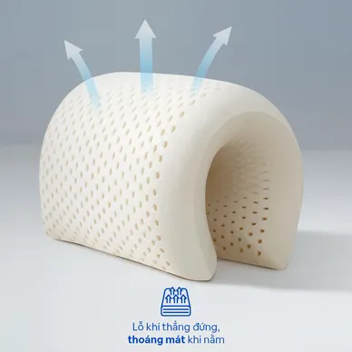 Gối cao su Gummi Cookie 100% thiên nhiên nâng đỡ cổ vai gáy - Ảnh 9