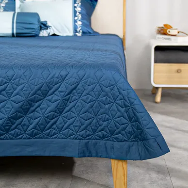 Bộ ga phủ chăn chần Amando thêu cotton satin màu xanh lá - Ảnh 8