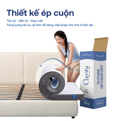 Nệm foam Comfy Cloud 2.0 siêu đàn hồi dày 15cm - Ảnh 12