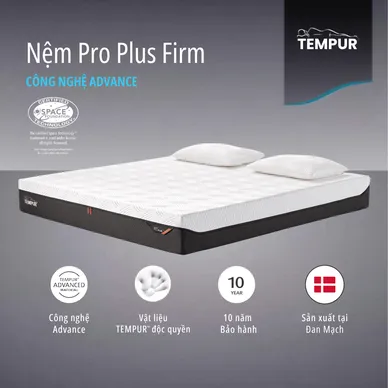 (Phiên bản giới hạn) Nệm Foam Tempur Pro Plus Firm cân bằng trọng lực dày 25cm - Ảnh 3