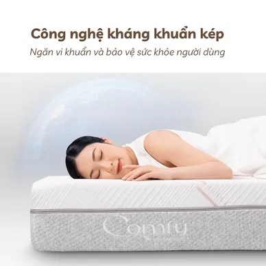 Nệm foam làm mát, kháng khuẩn nâng đỡ 5 vùng Comfy Lux 1.0 - Ảnh 6