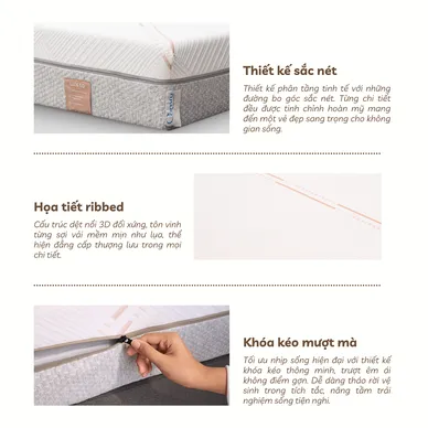 Nệm foam làm mát, kháng khuẩn nâng đỡ 5 vùng Comfy Lux 1.0 - Ảnh 13