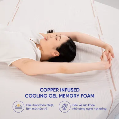 Nệm foam làm mát, kháng khuẩn nâng đỡ 5 vùng Comfy Lux 1.0 - Ảnh 4