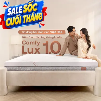 Nệm foam làm mát, kháng khuẩn nâng đỡ 5 vùng Comfy Lux 1.0 - Ảnh 2