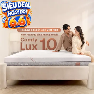 Nệm foam làm mát, kháng khuẩn nâng đỡ 5 vùng Comfy Lux 1.0 - Ảnh 2