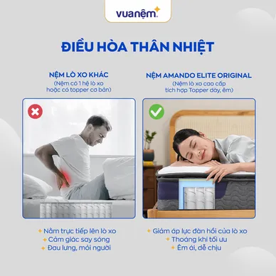 Nệm lò xo Amando Elite Original túi độc lập tiêu chuẩn khách sạn 5 sao dày 23cm - Ảnh 6