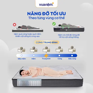 Nệm lò xo Amando Elite Original túi độc lập tiêu chuẩn khách sạn 5 sao dày 23cm - Ảnh 7