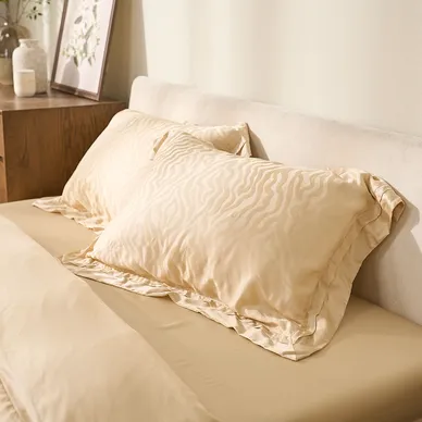 Bộ chăn ga lụa tencel cao cấp Amando Lagom 5 chi tiết màu kem/be - Ảnh 20