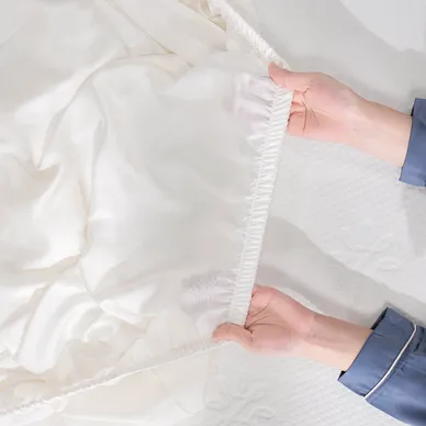 Bộ chăn ga lụa tencel cao cấp Amando Lagom 5 chi tiết màu kem/be - Ảnh 8