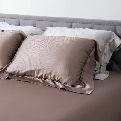 Bộ chăn ga Lụa tencel cao cấp Amando Lagom 5 chi tiết Màu Nâu - Ảnh 7