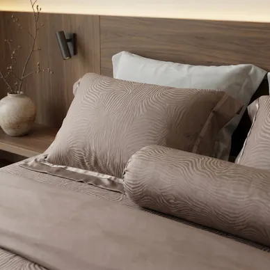Bộ chăn ga Lụa tencel cao cấp Amando Lagom 5 chi tiết Màu Nâu - Ảnh 8