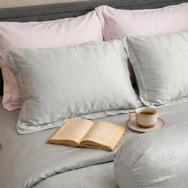 Bộ chăn ga Lụa tencel cao cấp Amando Lagom 5 chi tiết Màu Xám - Ảnh 6