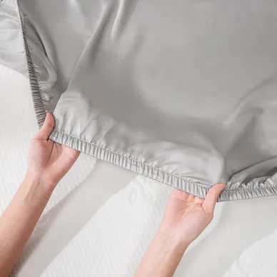 Bộ chăn ga Lụa tencel cao cấp Amando Lagom 5 chi tiết Màu Xám - Ảnh 8