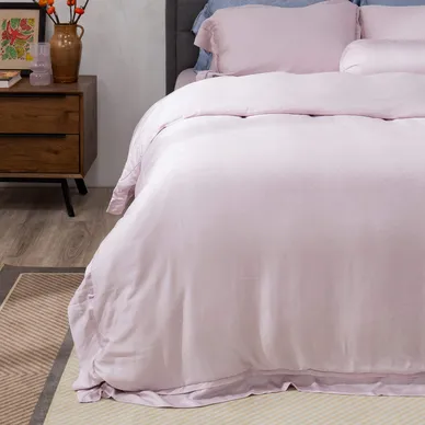 Bộ chăn ga Lụa tencel cao cấp Amando Lagom 5 chi tiết Màu Tím - Ảnh 8